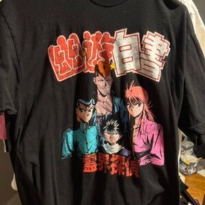 Black and red Yu Yu Hakusho anime shirt
